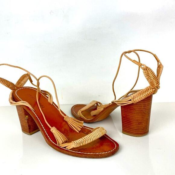 ZIMMERMANN Wrap Weave Leather Sandal Block Heel - Picture 6 of 16